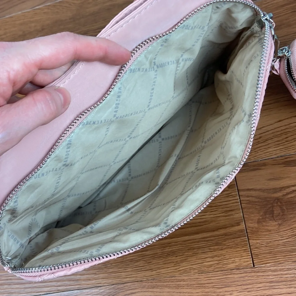 Steve Madden Java Quilted Cross Body Bag in Blush Crossbody